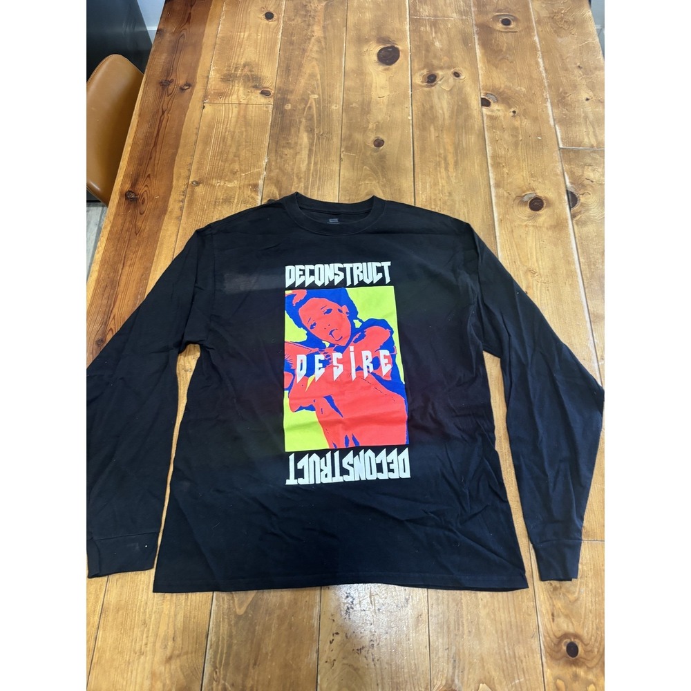Hanes ComfortSoft Heavyweight Men's L Black Long Sleeve T-Shirt Deconstruct